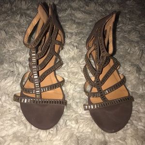 Brown sparkly sandals